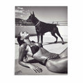 The Guardian luxury fashion wall art featuring editorial photography in warm monochrome tones with a poised Doberman | After Hours Gallery