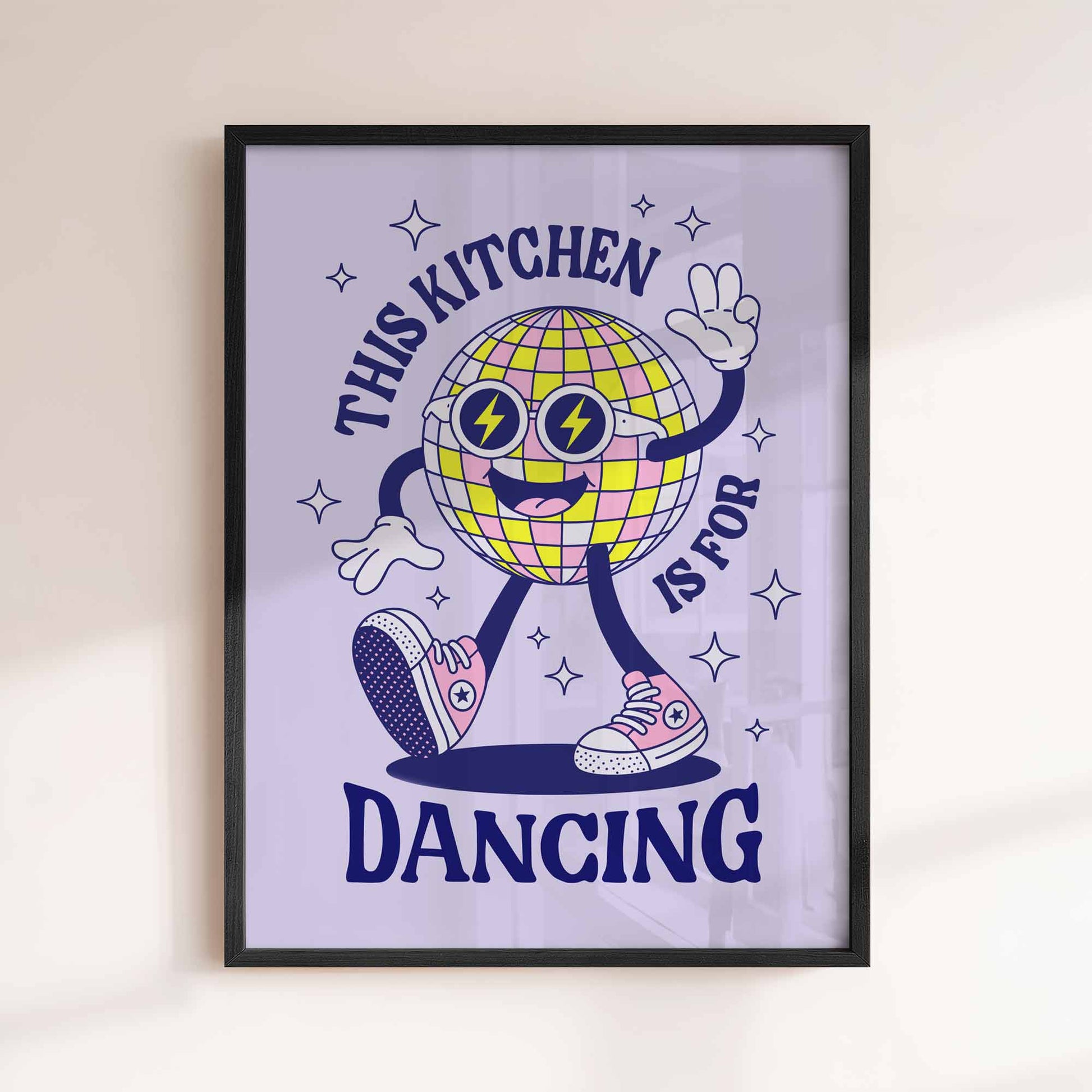 This Kitchen Is For Dancing Print – Retro Disco Kitchen Wall Art – Funky Aesthetic Poster