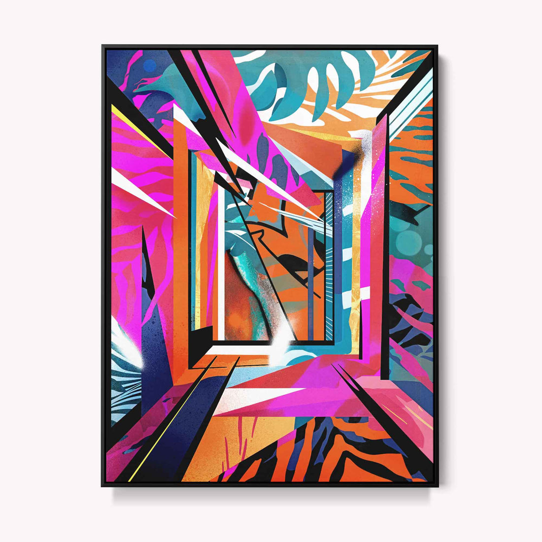 Main abstract tiger geometry canvas wall art