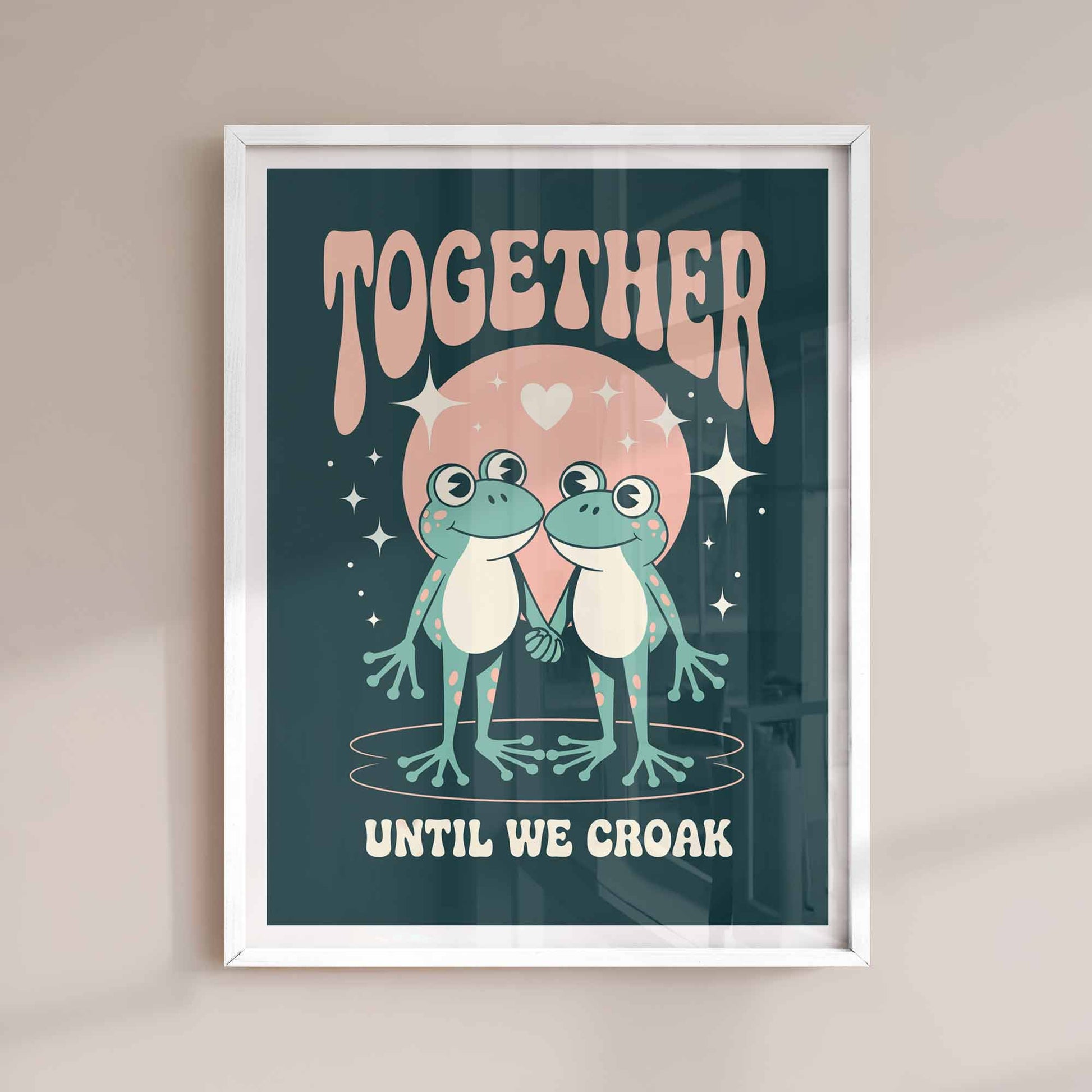 Funny frog wall art – Valentine's Day or wedding gift idea