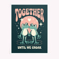 Together Until We Croak Print – Frogs holding hands under moon