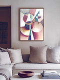 Abstract Canvas Art print with geometric shapes and natural colours
