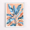 Boho tropical framed print blue and orange