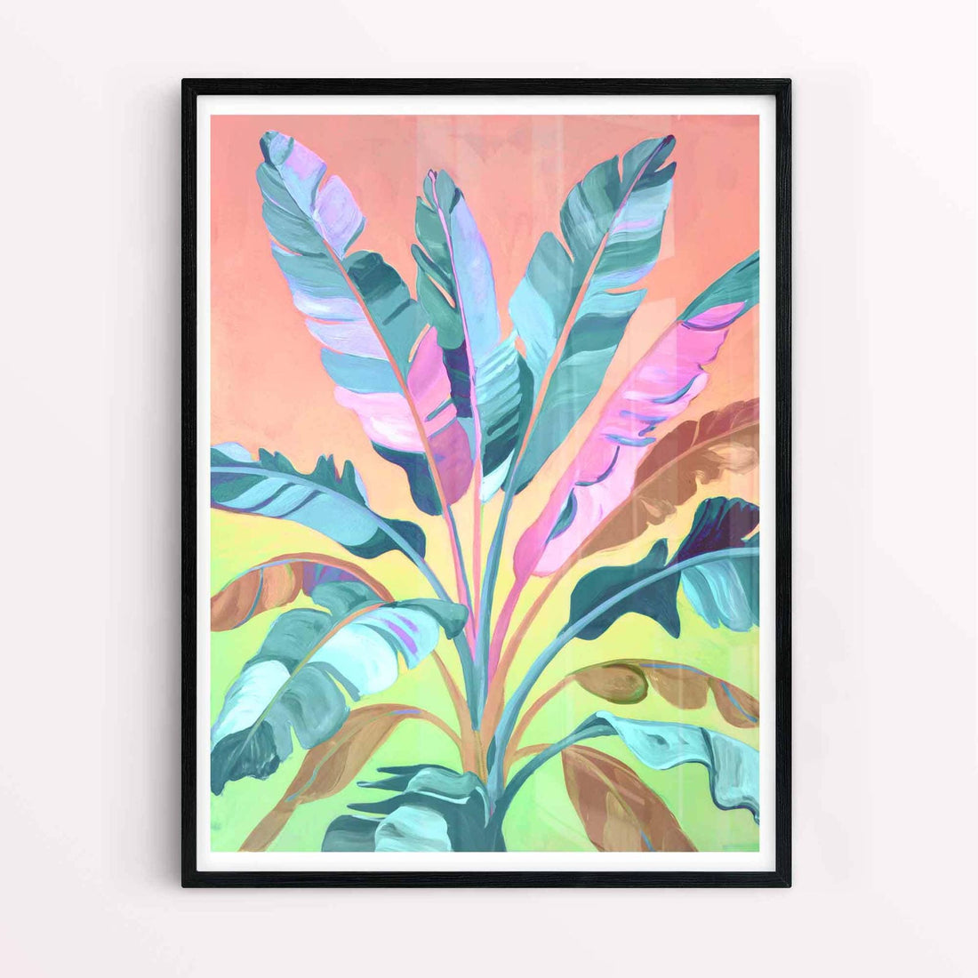 Trendy banana leaves framed art