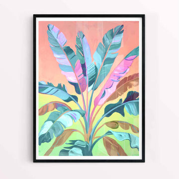 Trendy banana leaves framed art