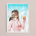 Vintage winter chalet ski poster