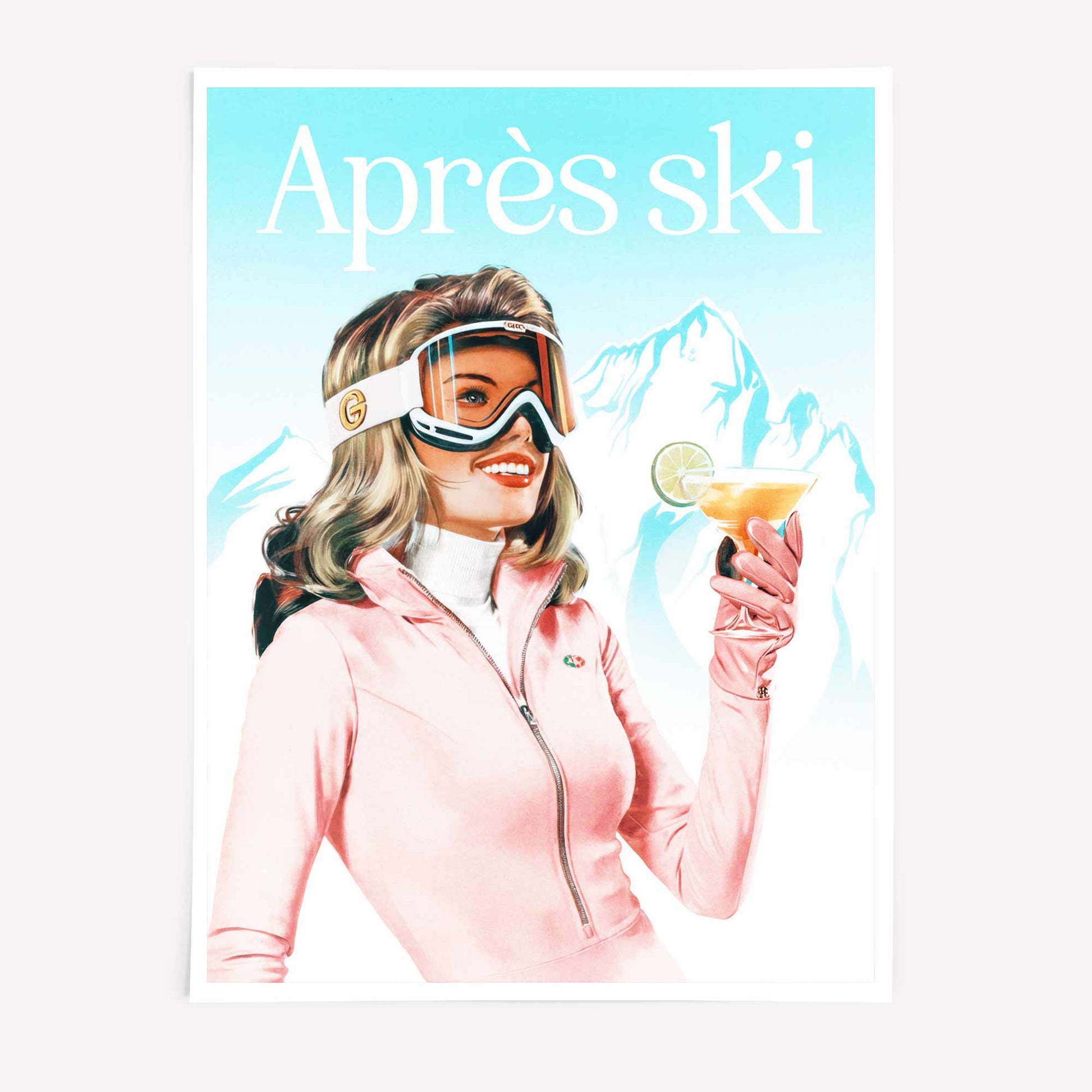 Retro après-ski poster wall art