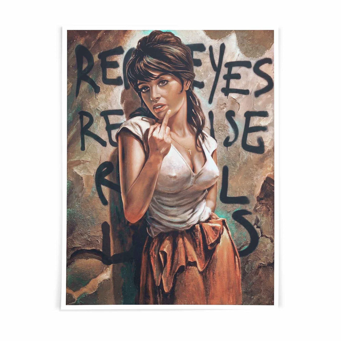 Vintage Kitsch Girl Wall Poster | Mid Century 70s Altered Art Print by Afterhours Gallery