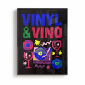 Vinyl and Vino orange and cream framed music wall art for modern interiors by Afterhours Gallery