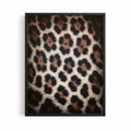 black framed poster print featuring leopard print fashion artwork with minimalist typography and luxury fashion styling by Afterhours Gallery