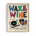 Wax and Wine Retro Poster – 90s aesthetic music wall art