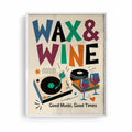 Wax and Wine Retro Poster – 90s aesthetic music white frame wall art