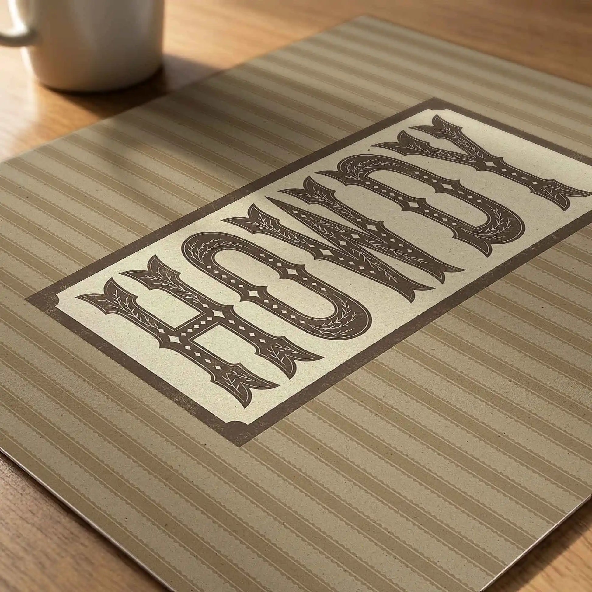 Howdy is a vintage-inspired western typography print designed to bring warm Americana character into modern interiors.