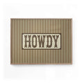 Howdy western typography wall art print with vintage cowboy lettering and rustic Americana design