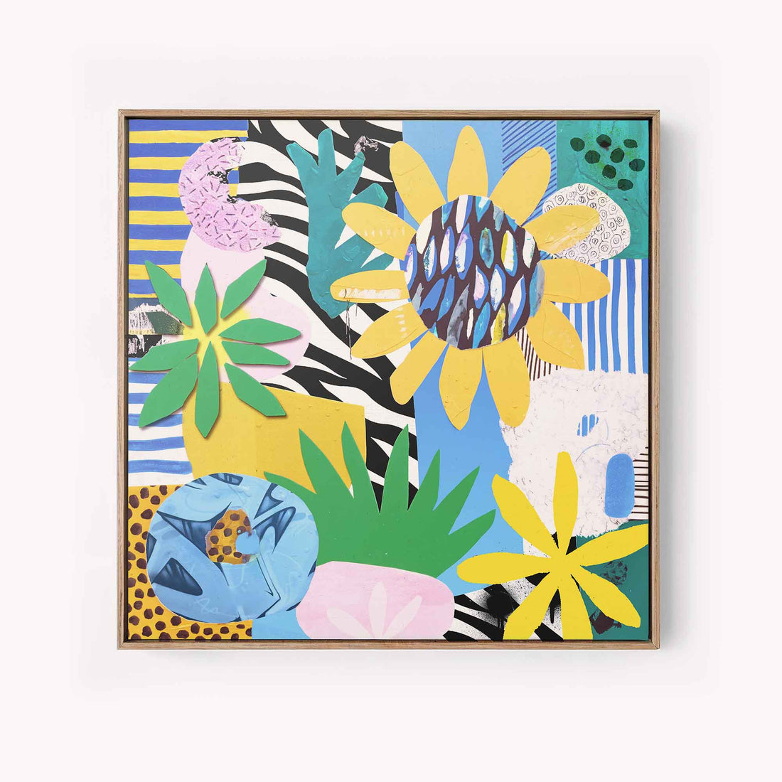 Wild Garden, Blue and Yellow – Abstract Collage Print | Rhythms of the Wild Collection | Afterhours Gallery