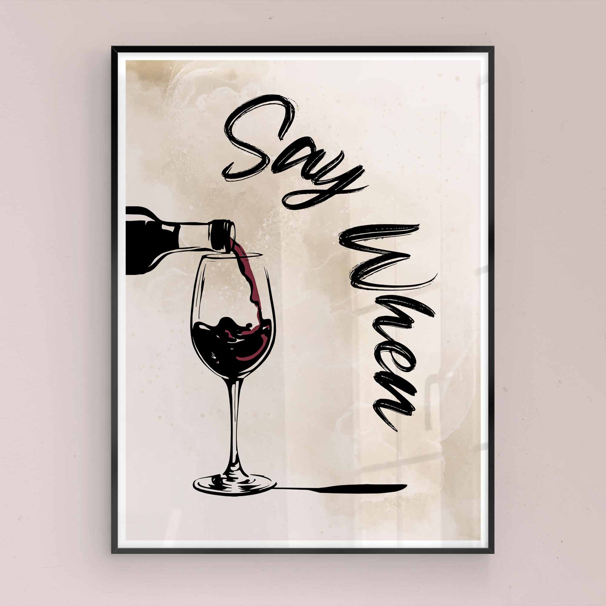 Minimalist Yet Funky Wine Art – Retro Kitchen Wall Print