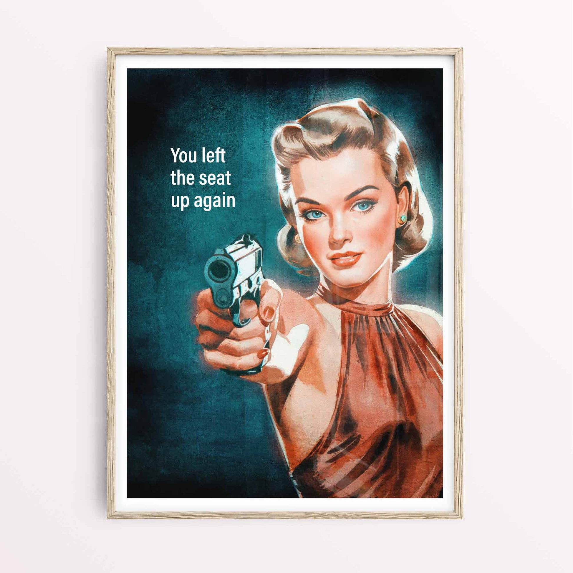 Bold retro woman wall decor bathroom