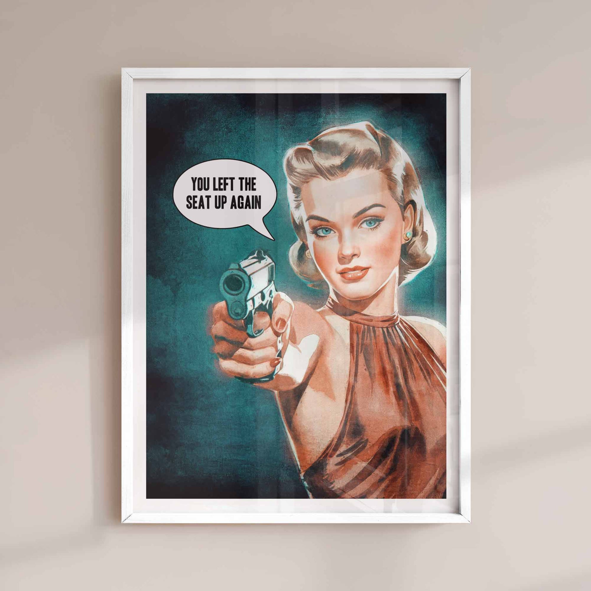 Funny retro bathroom oilet print y Afterhours Gallery