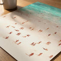 textured abstract coastal artwork with earthy mediterranean inspired colour palette