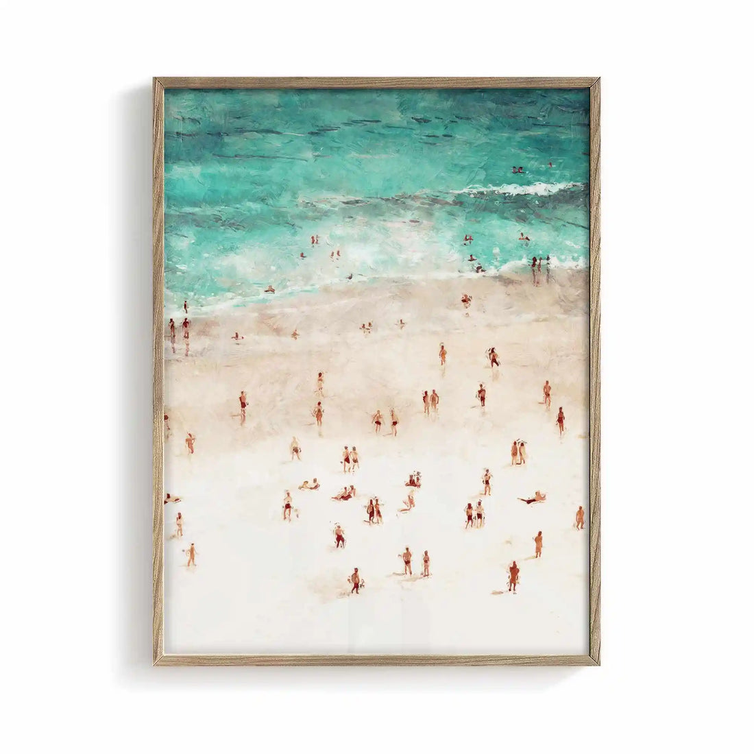 abstract coastal framed poster with modern mediterranean aesthetic and warm neutral tones for contemporary living 