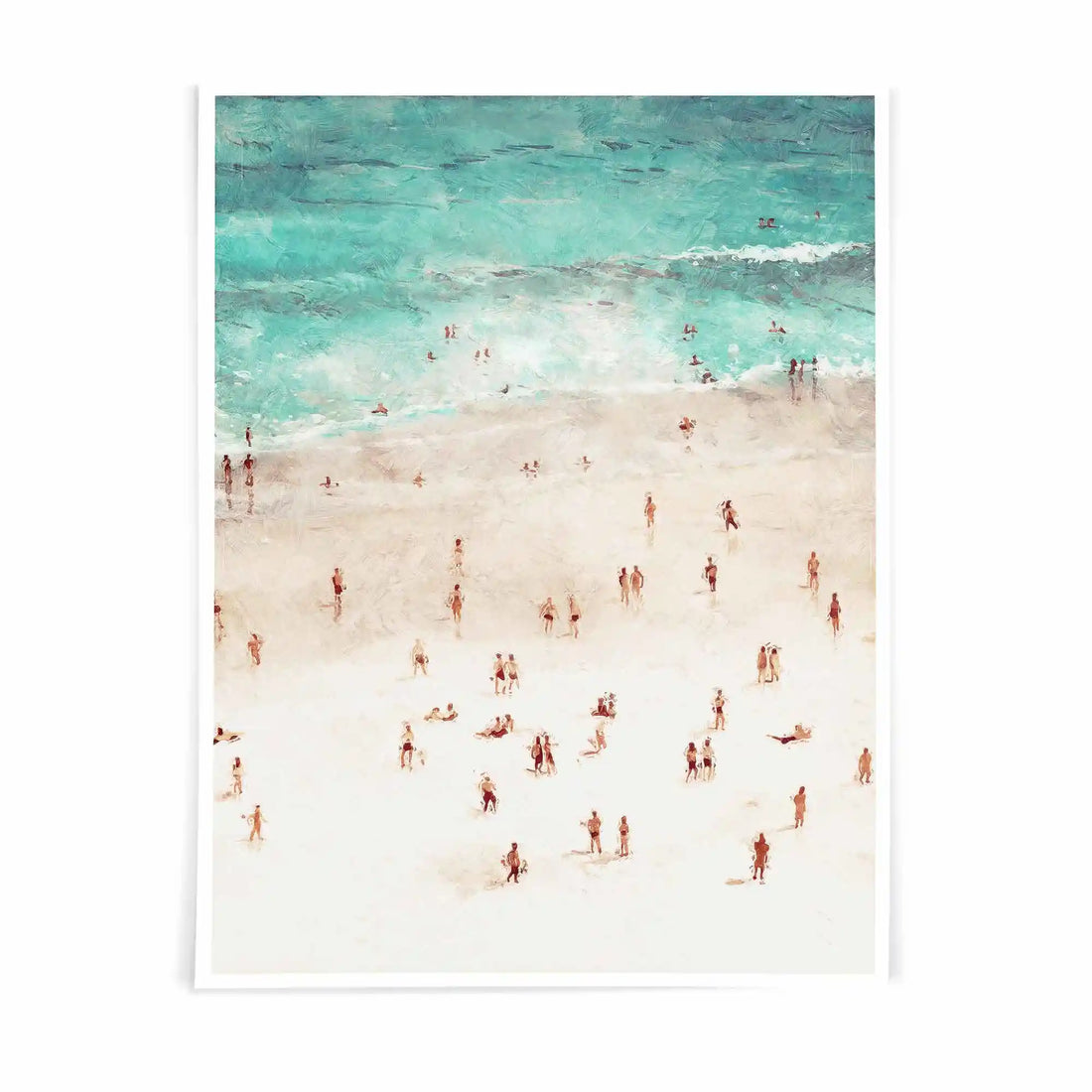 abstract coastal framed poster with modern mediterranean aesthetic and warm neutral tones for contemporary living 