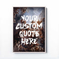 Framed artwork with classical painting background and customizable text overlay - White frame