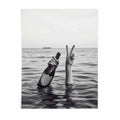 poster print of champagne and saltwater artwork with black and white palette and luxury fashion aesthetic by After Hours Gallery