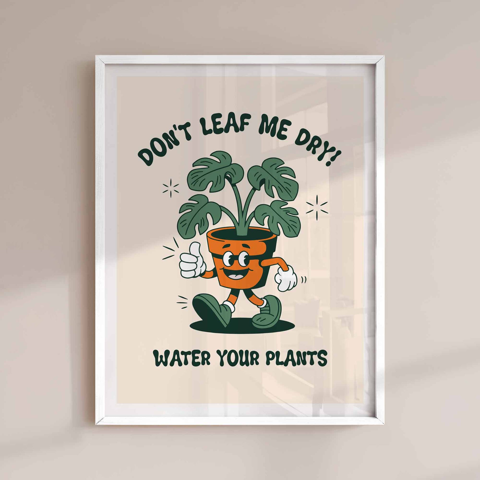 framed poster featuring Plant character - Don't forget to water your plants by Afterhours gallery
