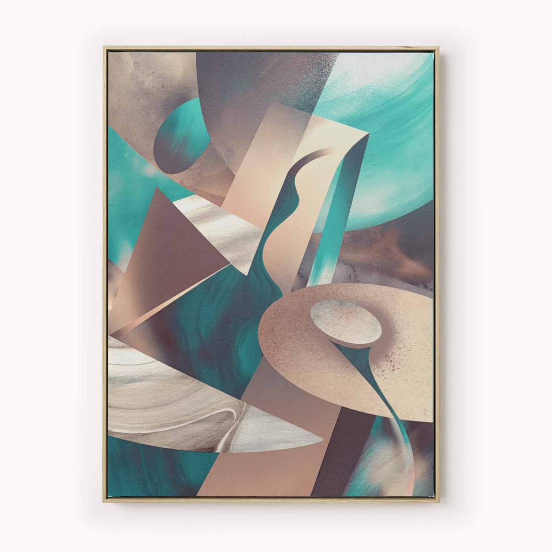 earthy geometric, aqua abstract, japandi art, scandi wall art, blue canvas print, minimal abstract, modern wall decor by Afterhours Gallery
