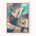 earthy geometric, aqua abstract, japandi art, scandi wall art, blue canvas print, minimal abstract, modern wall decor by Afterhours Gallery