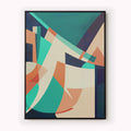Teal and Orange Geometric Abstract Canvas Print - Afterhours Gallery