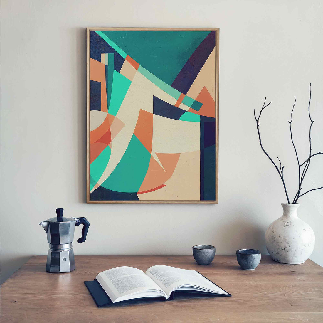Earthy Geometric Abstract Canvas Print - Afterhours Gallery