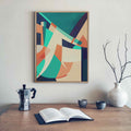 Modern Abstract Canvas Art Print in Kitchen Interior