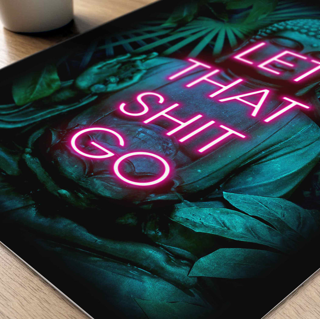 Let That Shit Go Buddha framed wall art print 