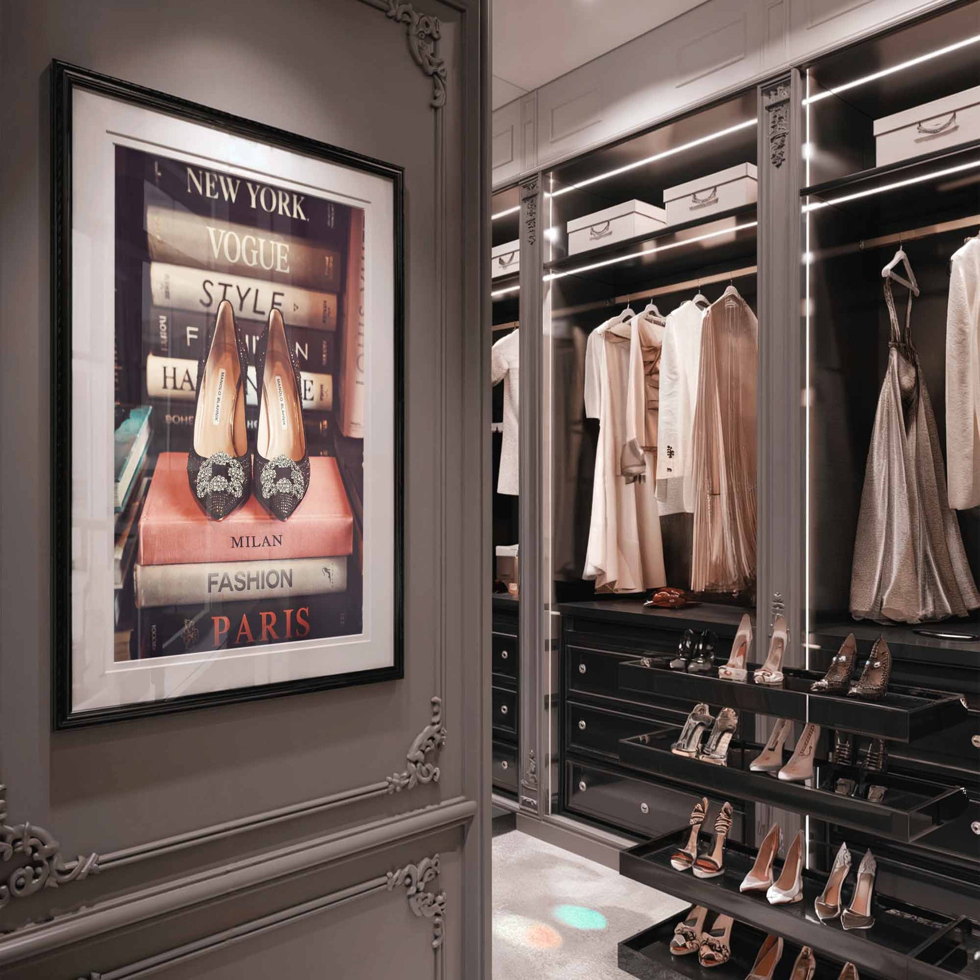 Luxury Fashion Print for Walk-In Closet