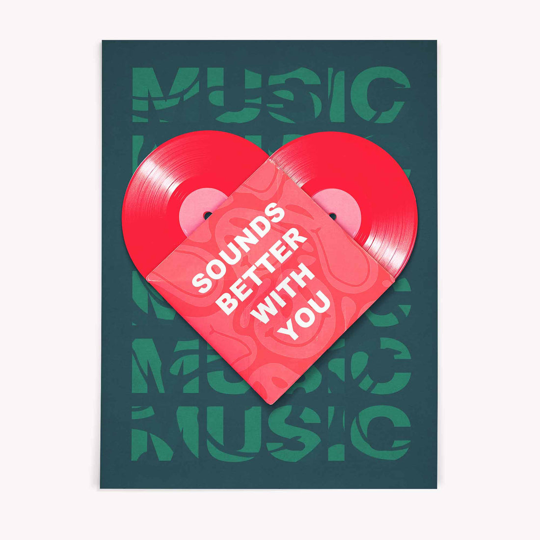 Music sounds better with you poster print by Afterhours Gallery