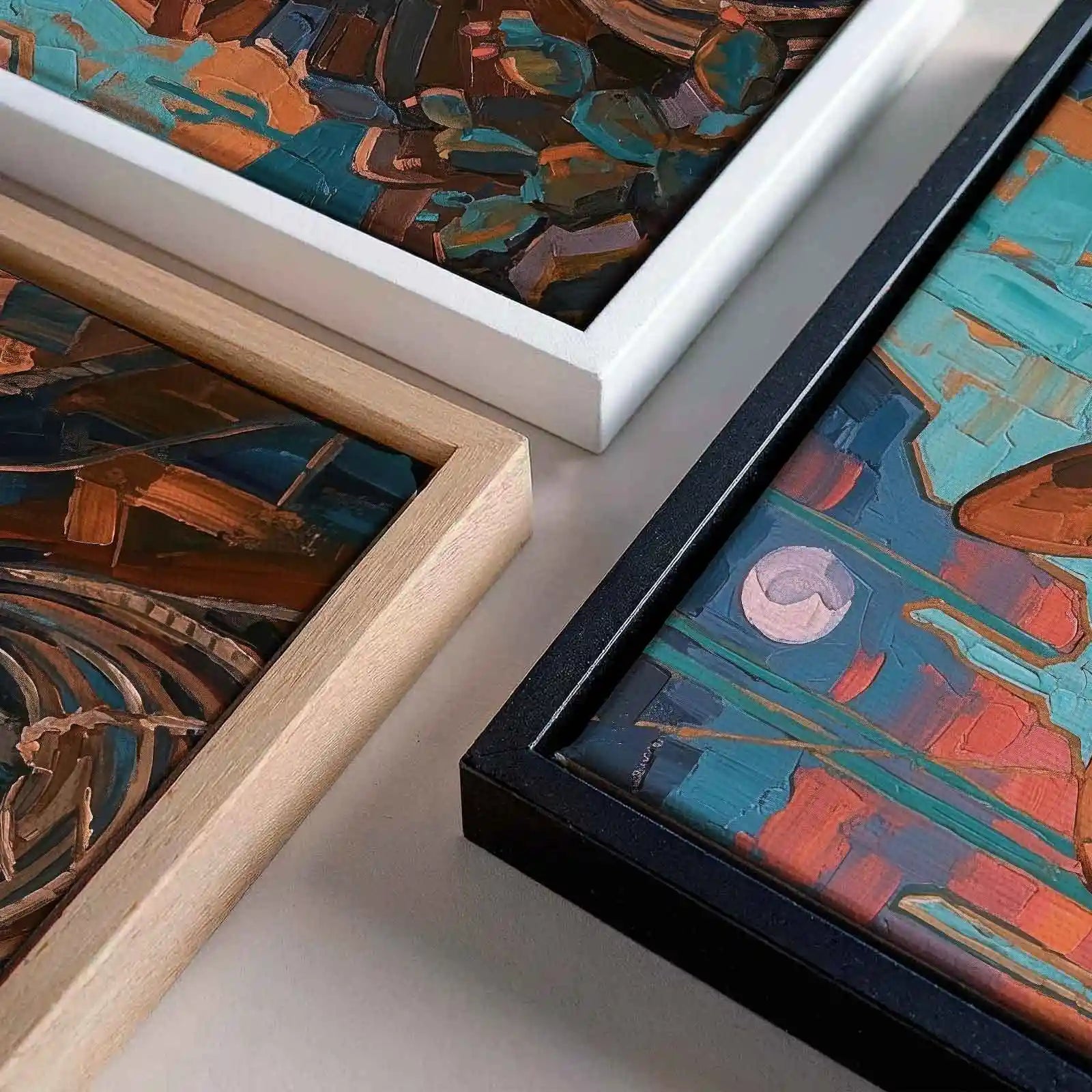 Sunset Rider orange and beige abstract western canvas detail by Afterhours Gallery