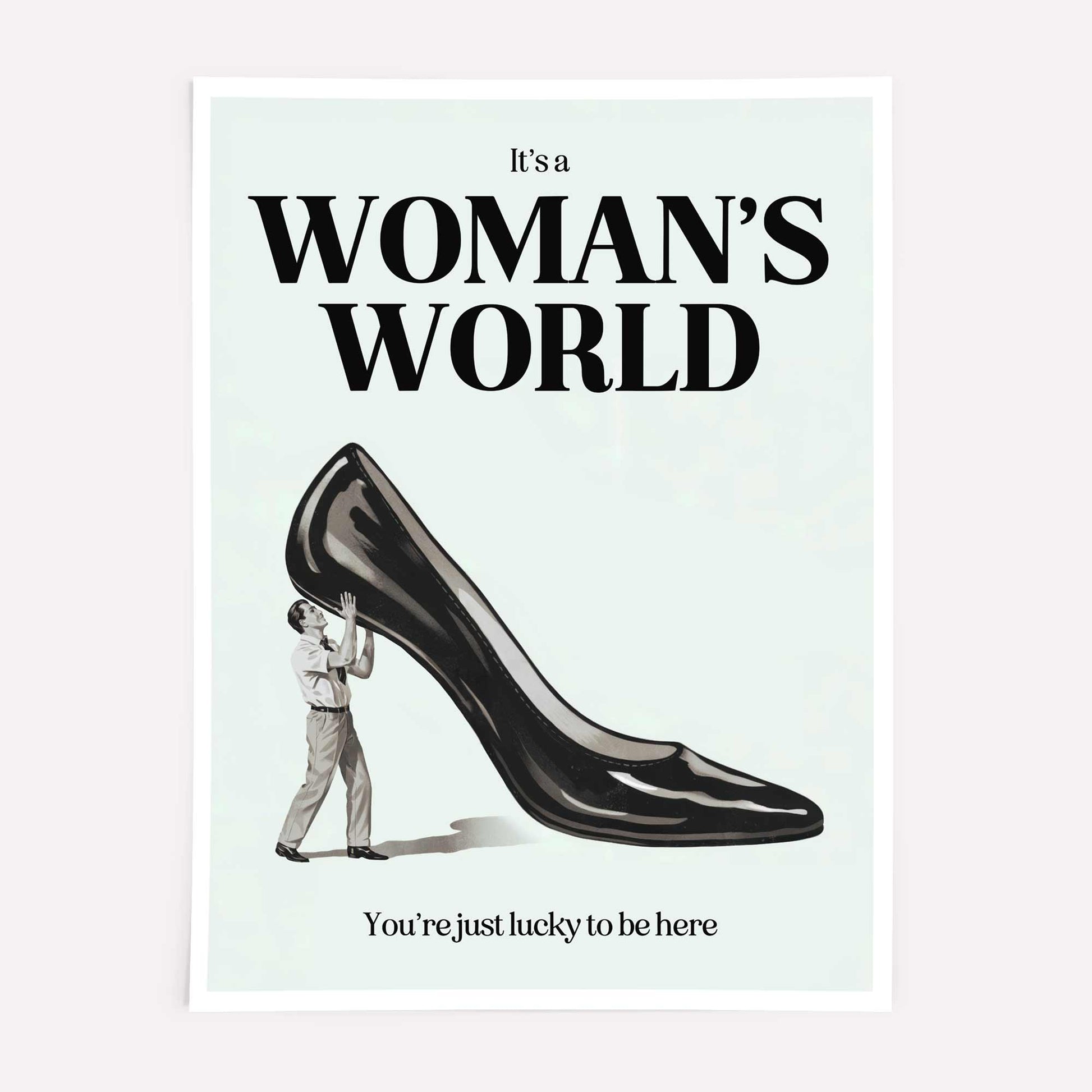 Retro feminist wall art print with vintage aesthetic