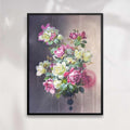 VINTAGE ROSE BOUQUET DRIP PRINT - Fusion of Classic Charm