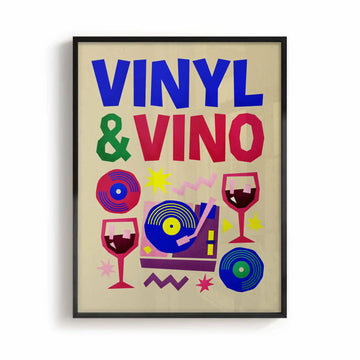 Vinyl and Vino Poster Print