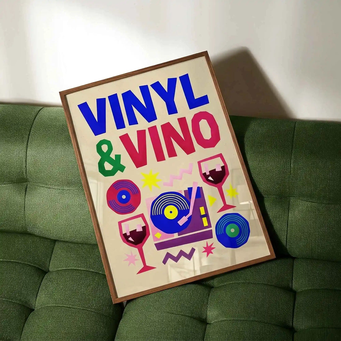 Vinyl and Vino Poster Print