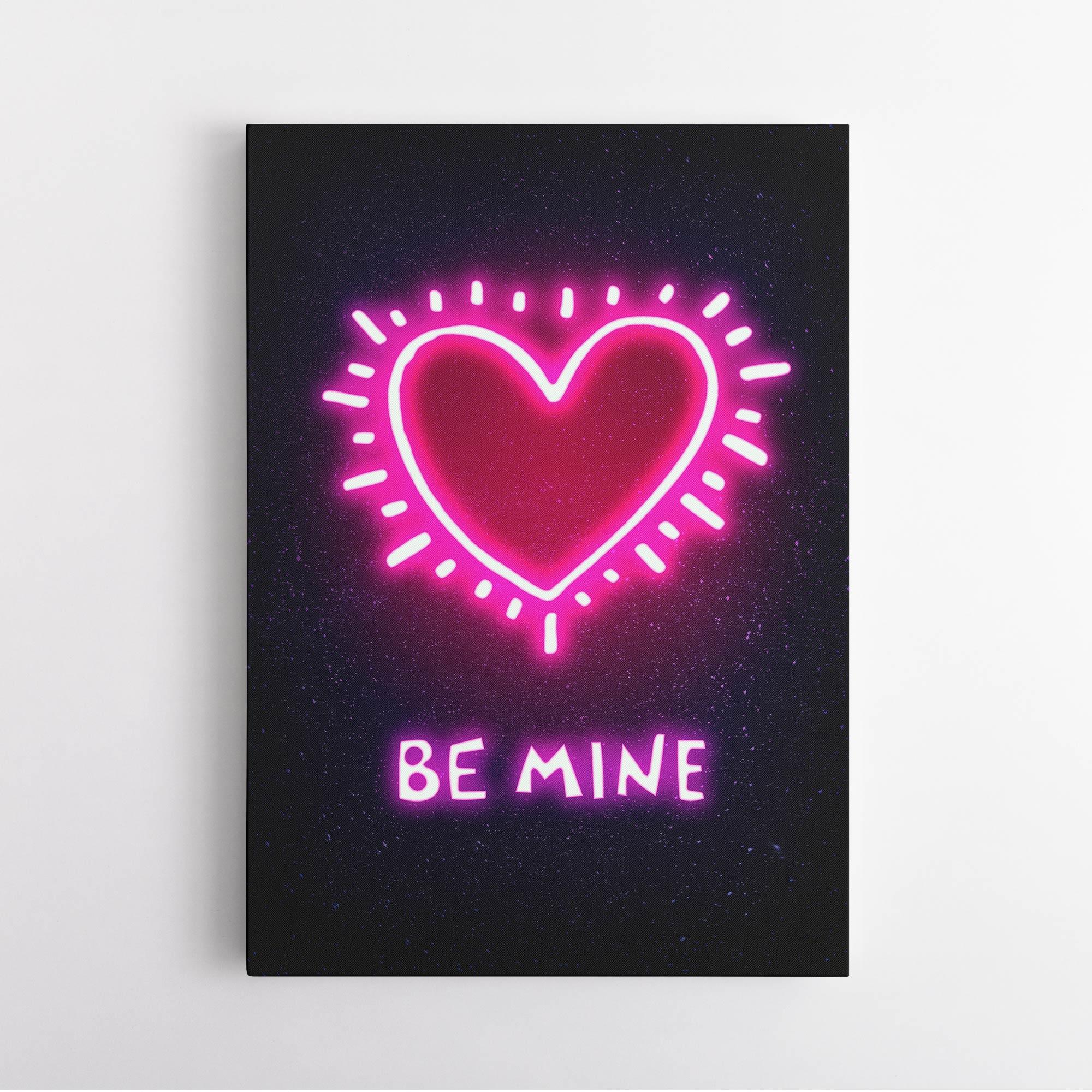 Pink Neon Heart wall art