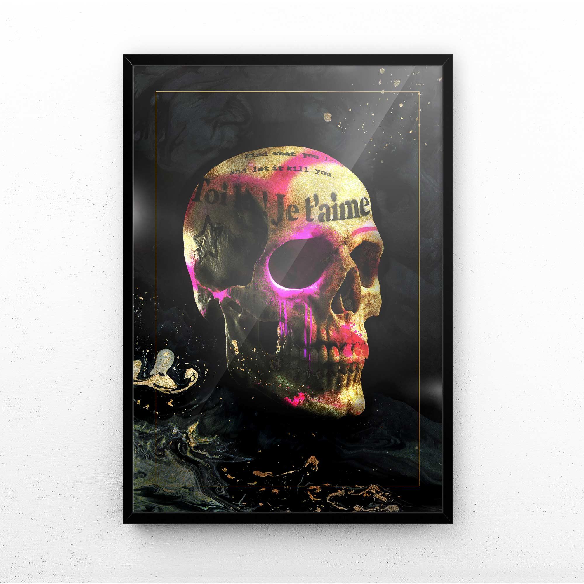 gold skull wall art