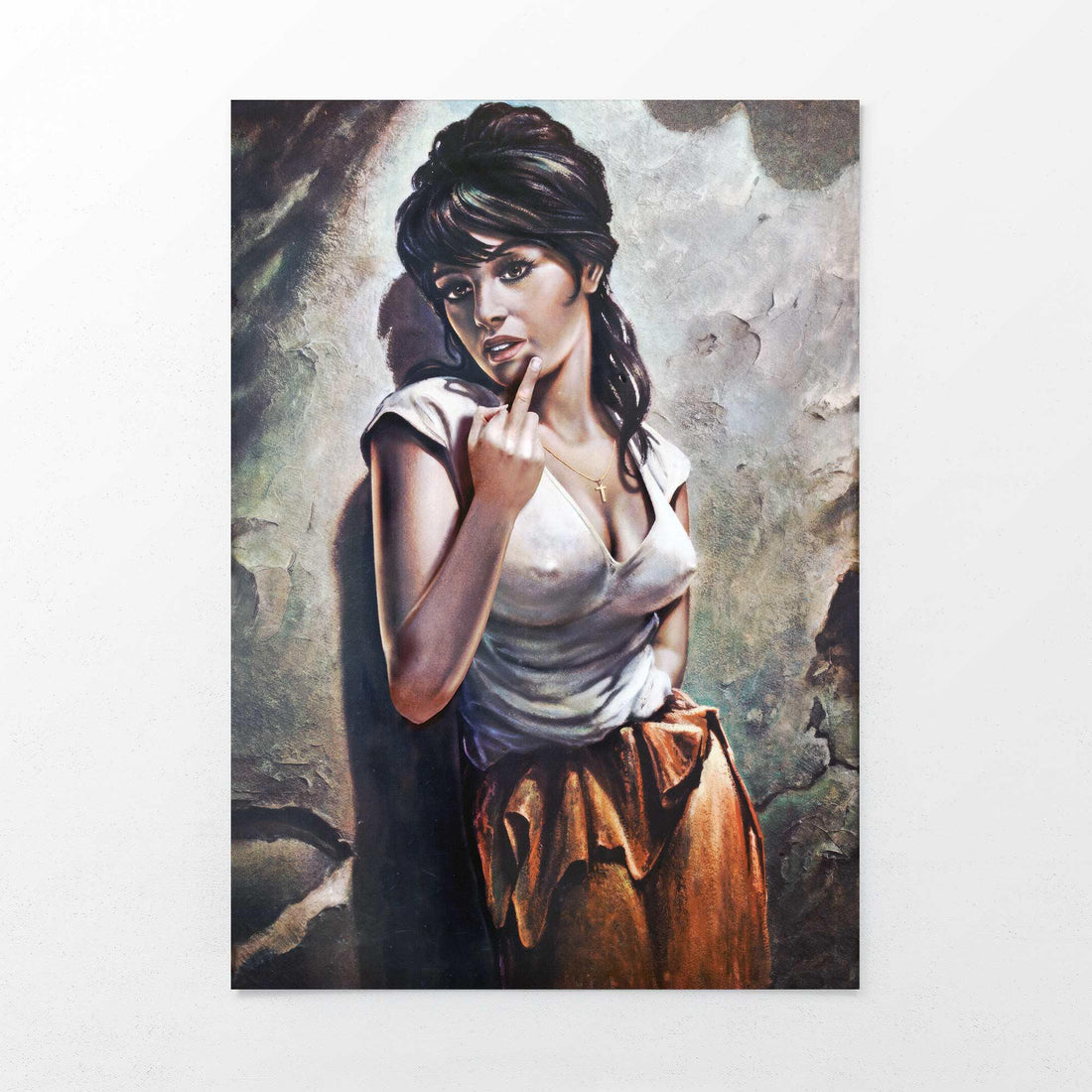 TANYA MIDDLE FINGER PRINT - 70s Lynch Rework