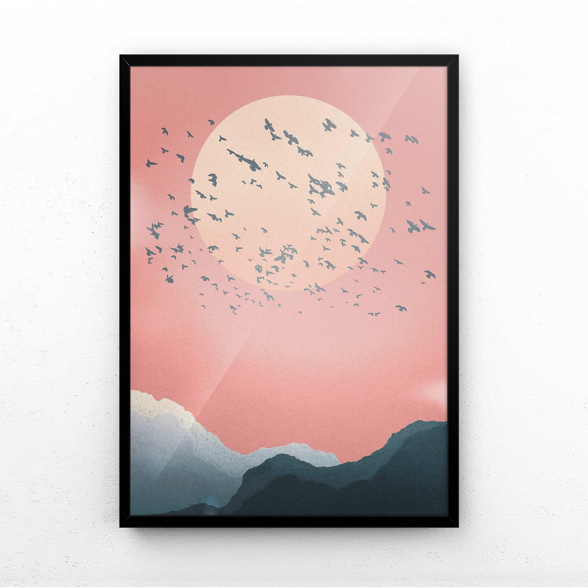 BIRDS AND MOON PRINT - Afterhours Gallery 