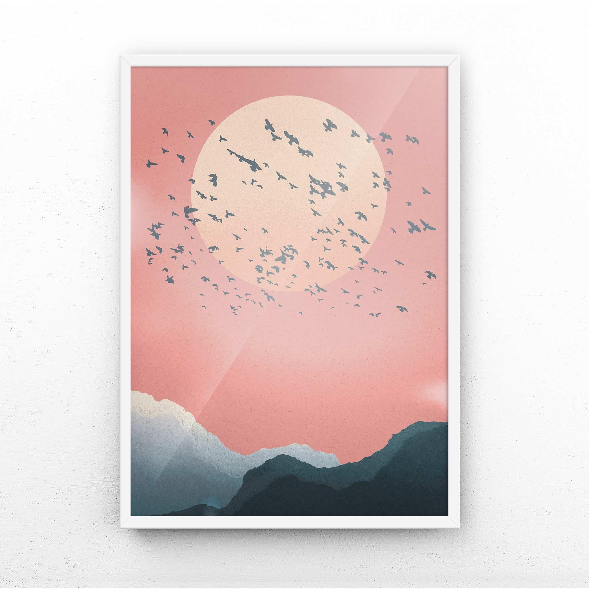 BIRDS AND MOON PRINT - Afterhours Gallery 