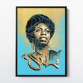 Nina Simone Soul Print | Vivid Portrait with Raw Textures and Cultural Depth

