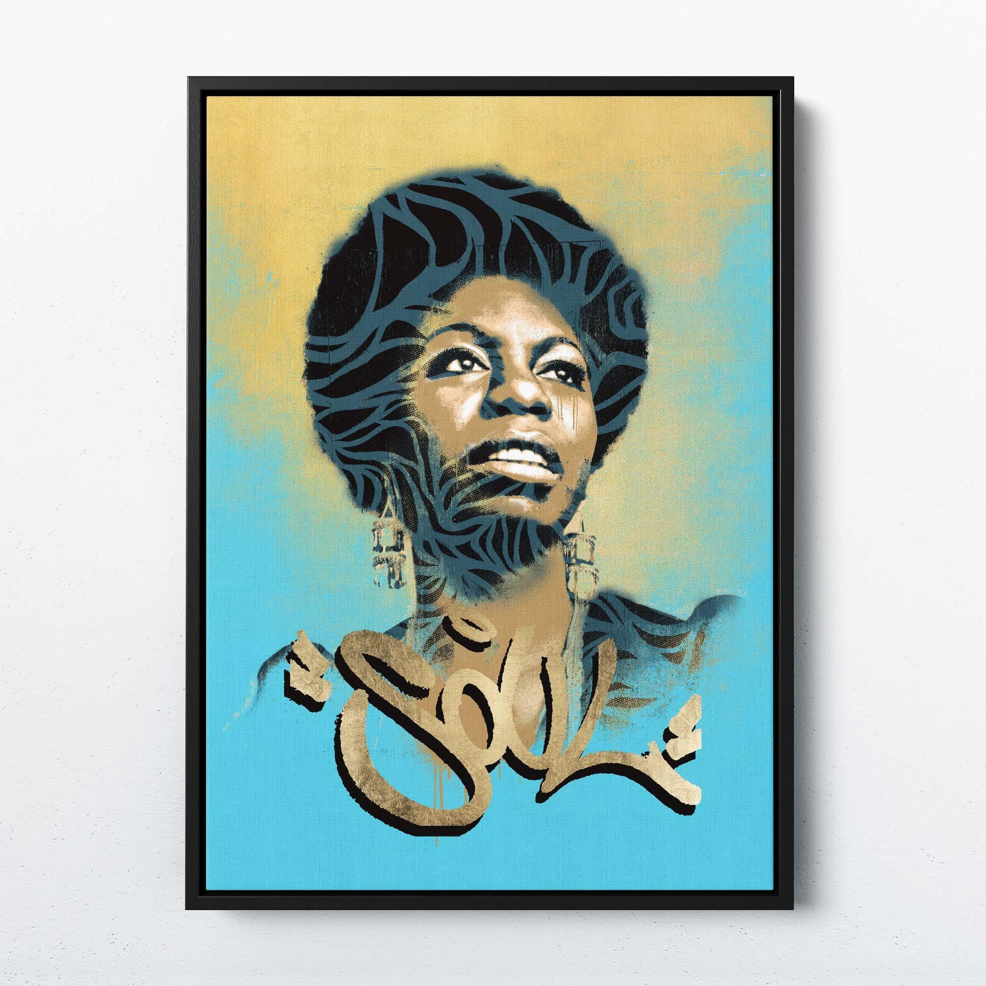 Nina Simone Soul Print | Vivid Portrait with Raw Textures and Cultural Depth

